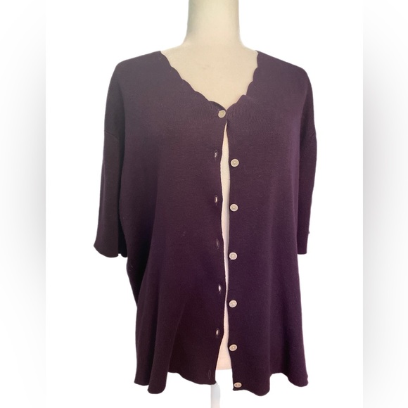 Herman Geist cardigan plum colored size 2X - Picture 2 of 8